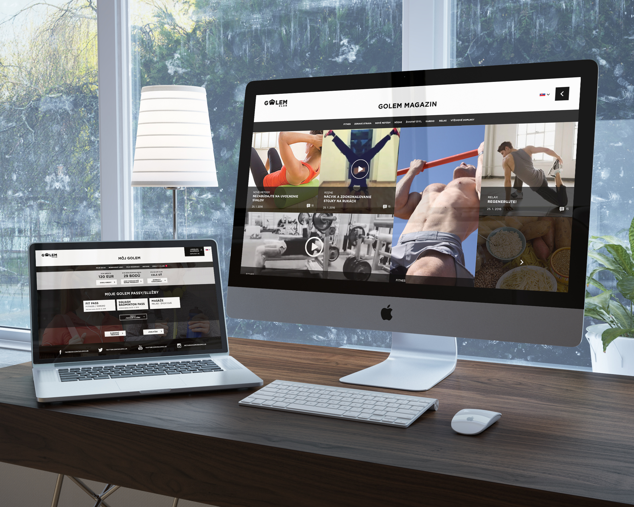 Webdesign fitness center Golem Club SK